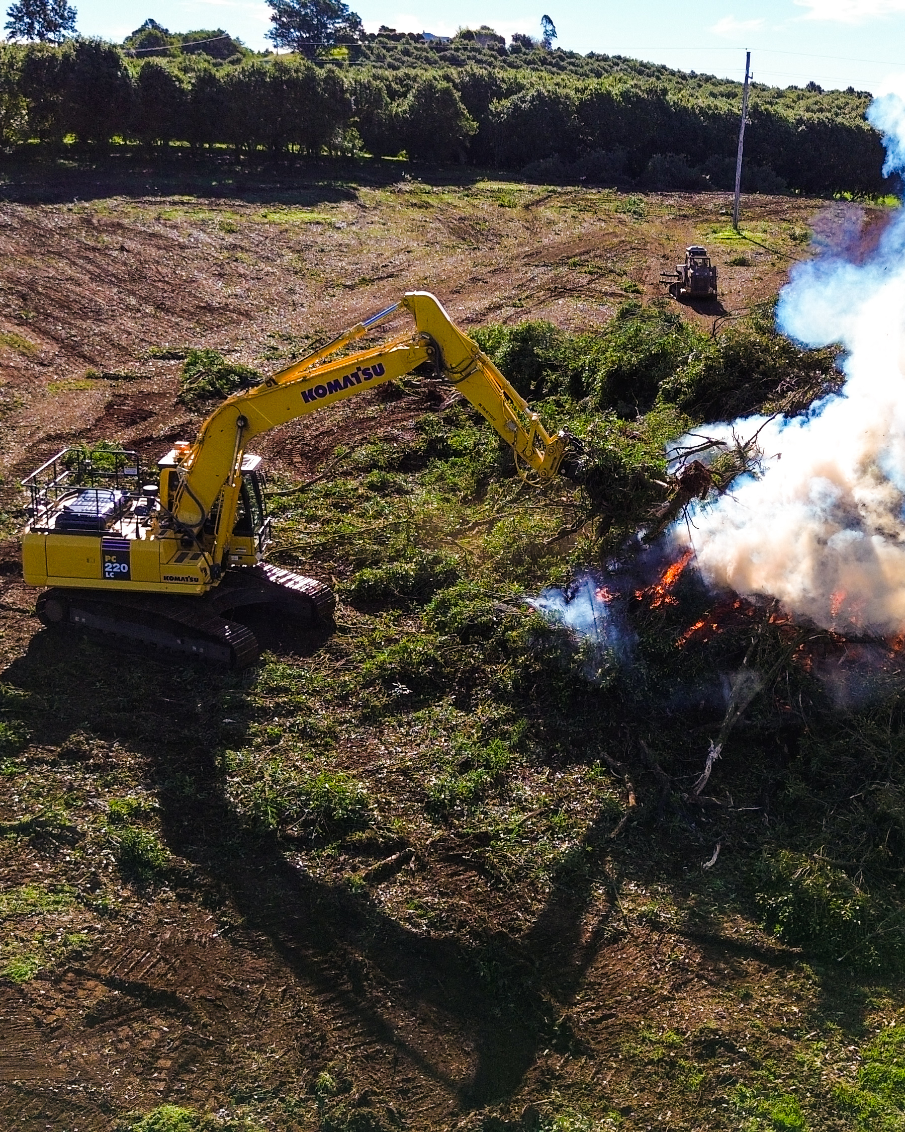 Aerial view of clearing operation